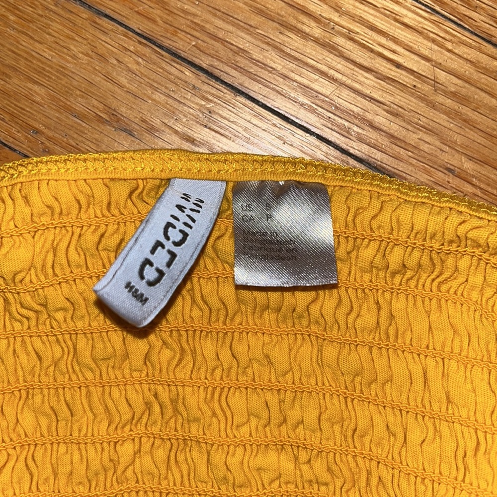 H&M Ruched Yellow Tank Top - Picture 3 of 3